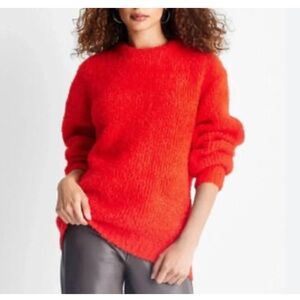 FUTURE COLLECTIVE Women’s  Slouching Knit Sweater Red   L